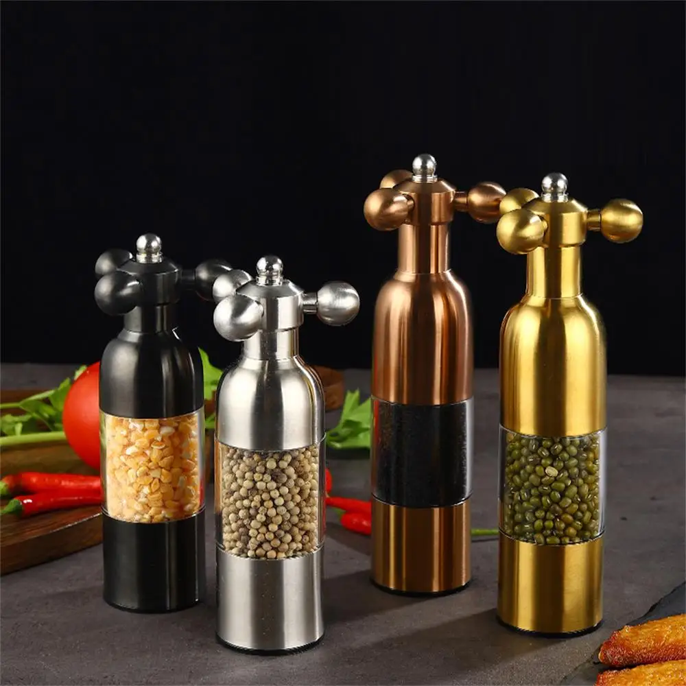 304 Stainless Steel Pepper Grinder Kitchen Utensils Sea Salt Pepper Manual Grinding Bottle Black Pepper Grinder Kitchen Supplies