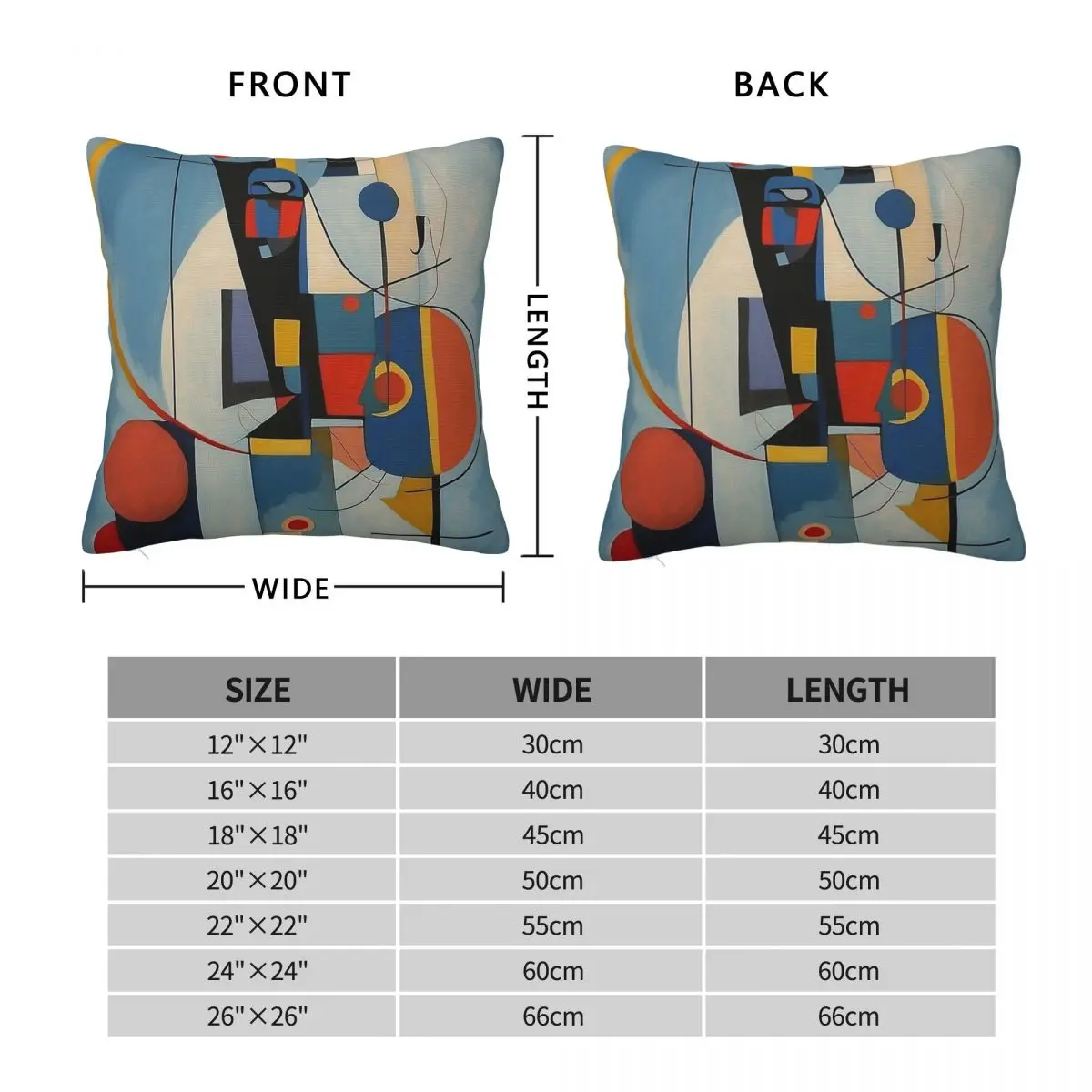 Wassily Kandinsky Spectrum Square Pillowcase Polyester Linen Velvet Creative Zip Decorative Room Cushion Cover 18