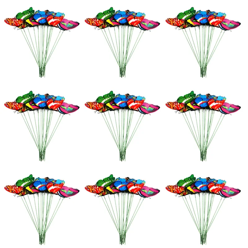 

A96K-100PCS PVC Butterfly Outdoor Yard Crafts Outdoor Decor Butterflies For Office And Garden 25Cm