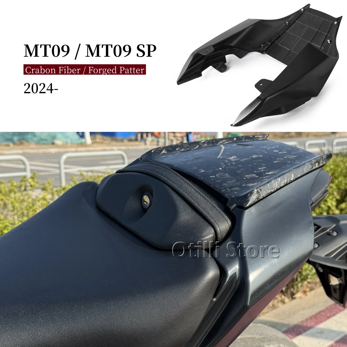 

Для мотоциклов Yamaha MT-09 MT09 MT 09 SP 2024 2025 2026: Защитная накладка на заднее пассажирское сиденье из карбона, боковые панели, обтекатель