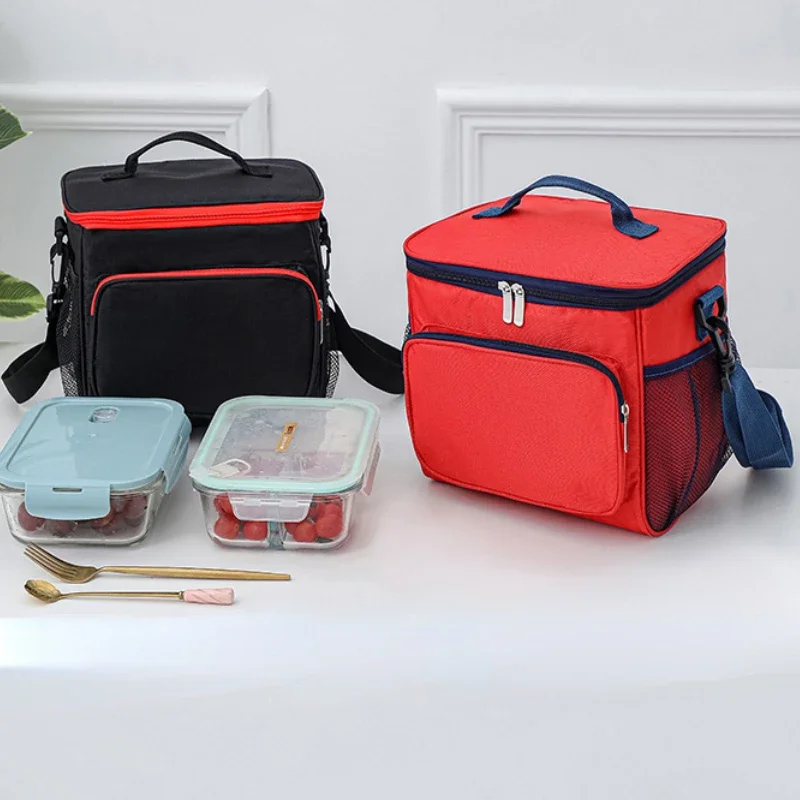 Portable Picnic Bag Thermal Insulated Lunch Box Tote Cooler Handbag Waterproof Backpack Bento Pouch School Food Storage Bags