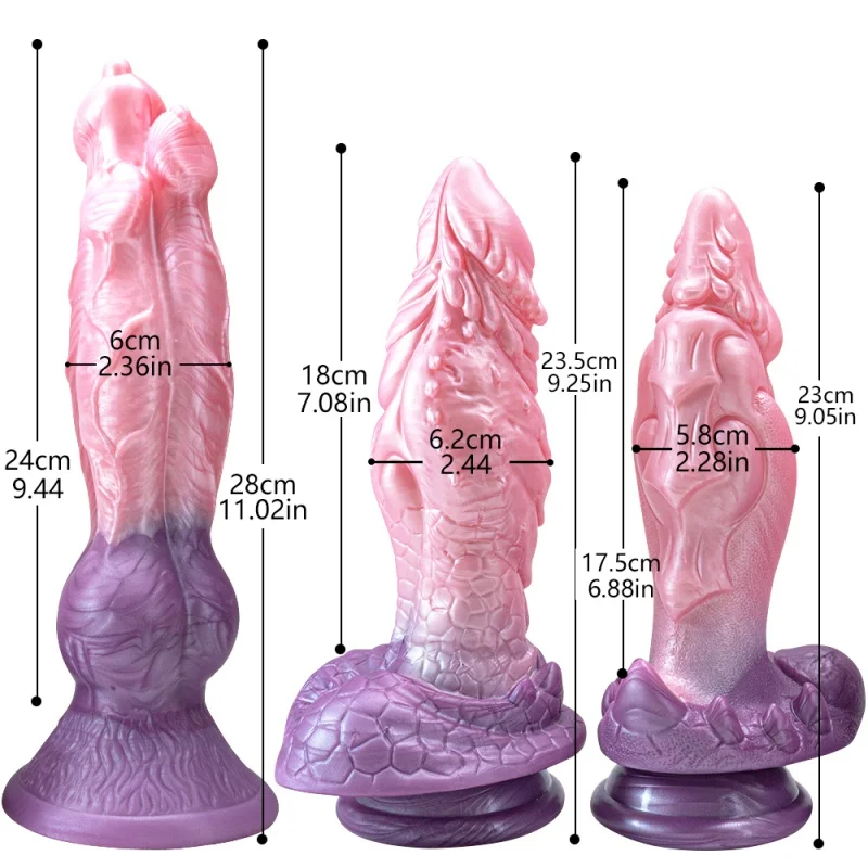 Monster Colorful Dildo with Suction Cup Silicone Animal Dildo Anal Sex Toys Wolf Dog Realistic Penis Butt Plug Female Masturbate