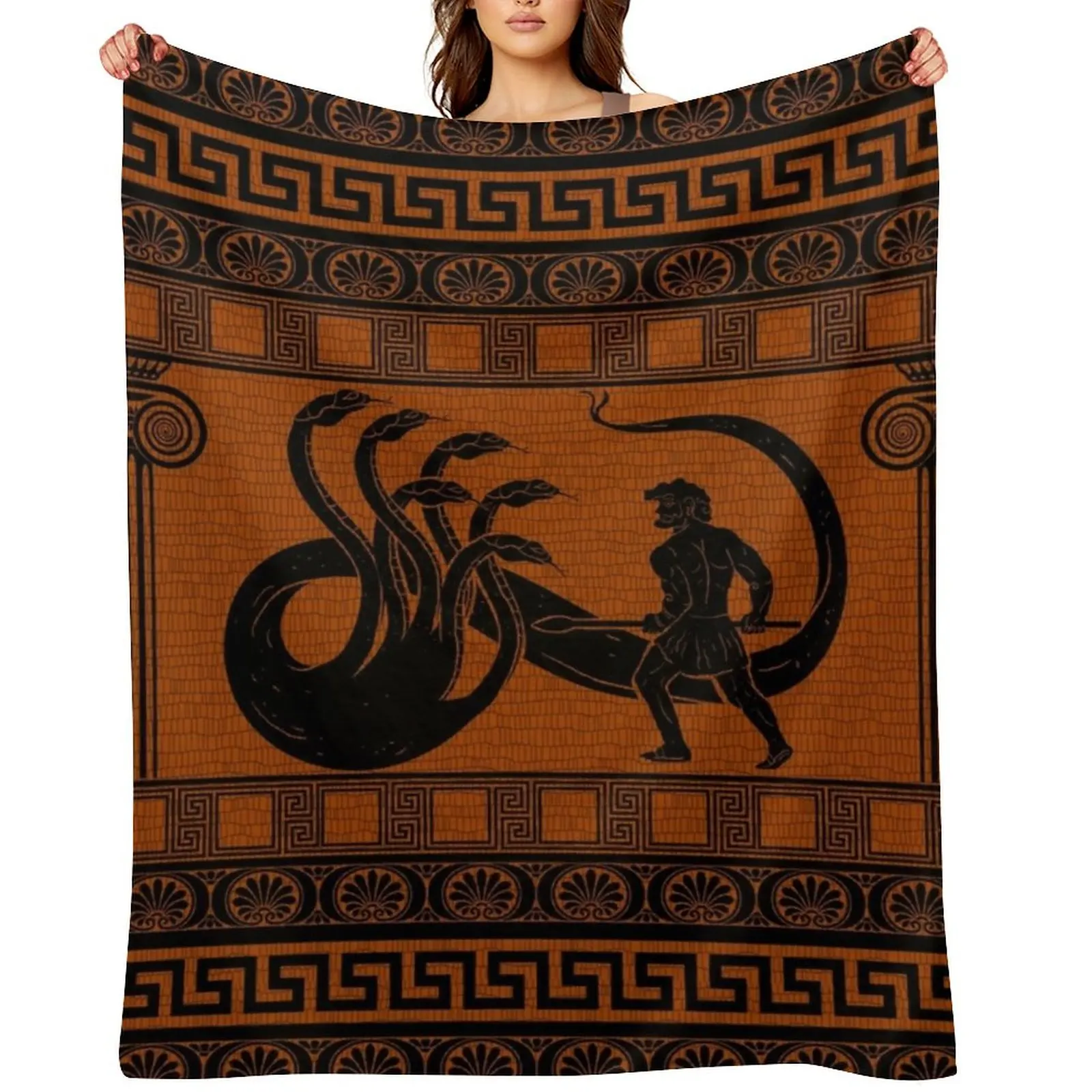 

Hercules vs Hydra Throw Blanket Moving Furry Softest Single Blankets
