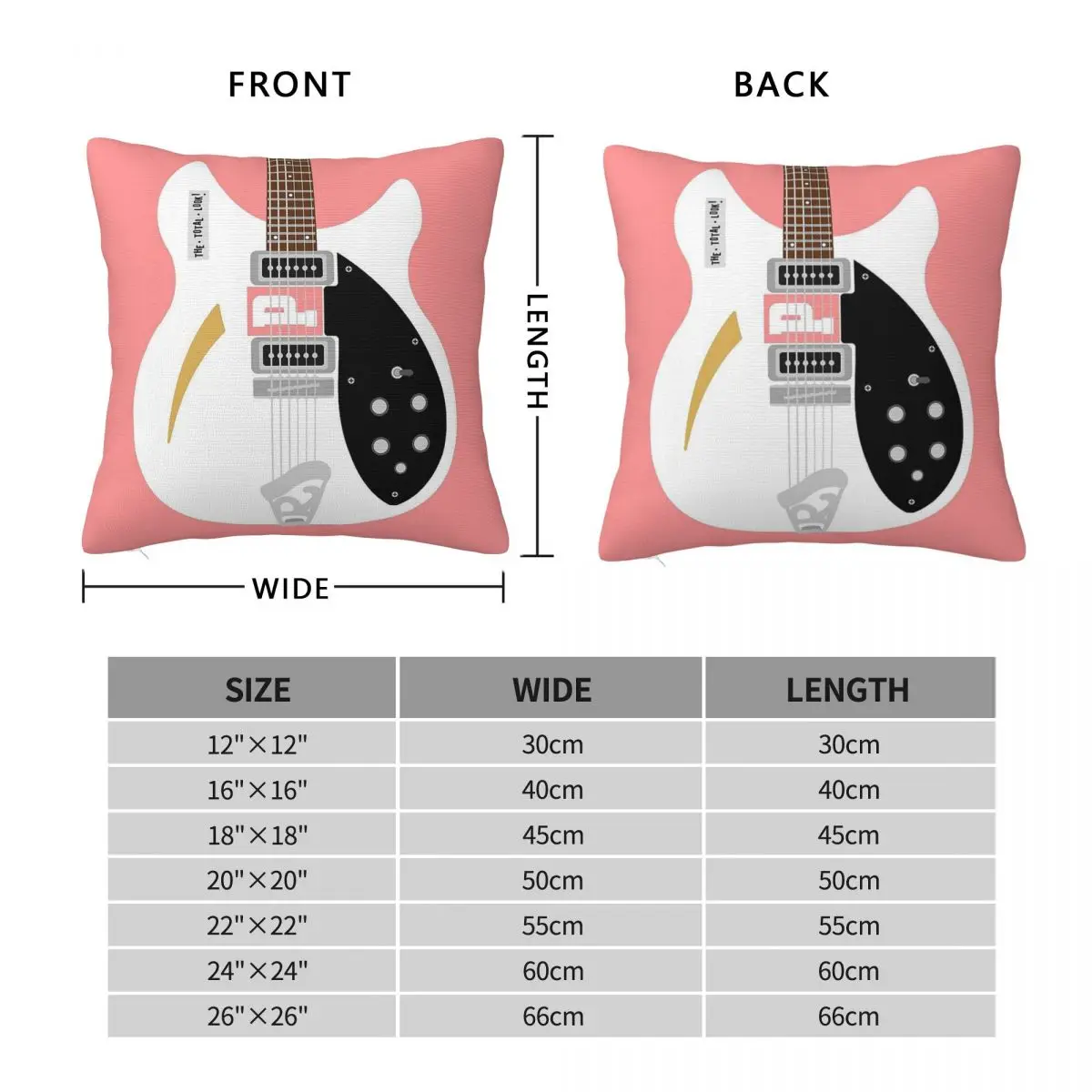 Paul Weller Rickenbacker 330 Guitar Square Pillowcase Polyester Linen Velvet Creative Zip Decor Pillow Case Sofa Cushion Cover