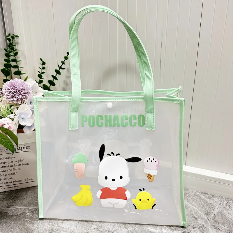 

Kuromi Hello Kitty Kuromi Jelly Handbag Kawaii Sanrio Anime Waterproof Bag Cute Cartoon Ugly Fish Large Capacity Toiletry Bag