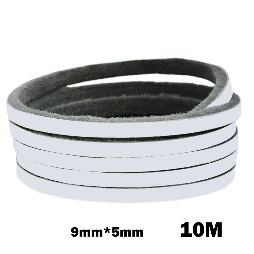 

10 Meters Self-adhesive Sealing Wind-proof Brush Strip For Home Door Window Sound Insulation Strip Gasket Brush Strip Brush