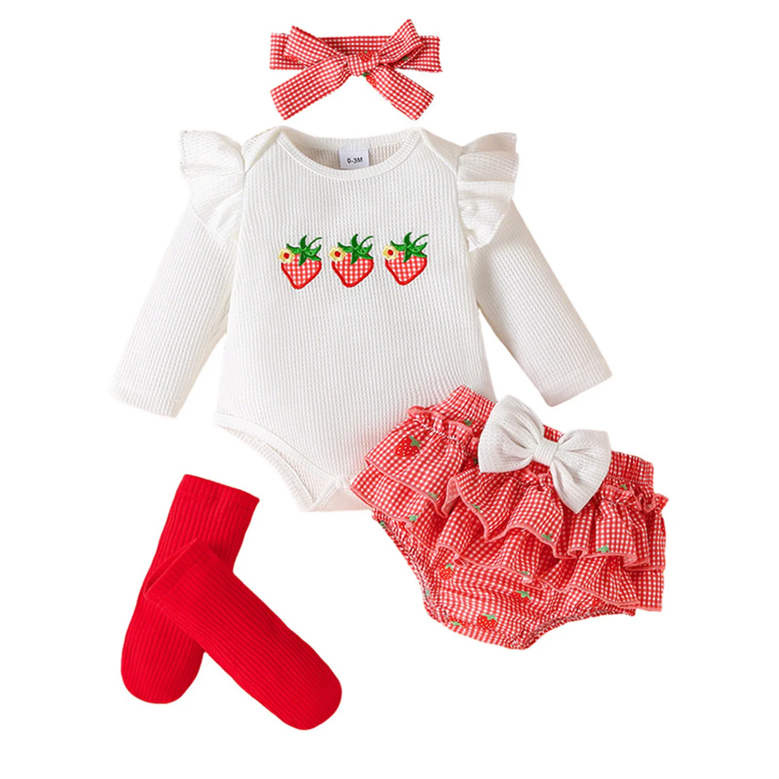 

Winter Baby Girl Clothes Strawberry Print Top Skirt Set Comfortable Breathable Ballet Leotard Toddler Outfit Cute Two Piece