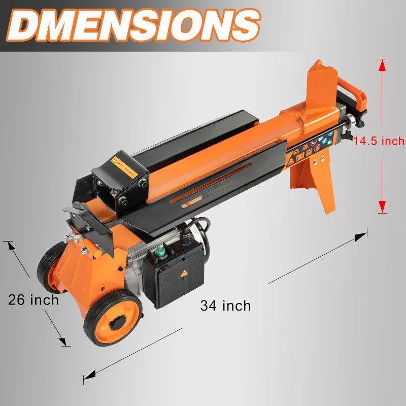 فاصل سجل 6.5 طن، فاصل خشب يعمل بالطاقة الكهربائية 15 أمبير، مع عشوائي هيدروليكي، آلة تقسيم الحطب الكهربائية، أفقي #1