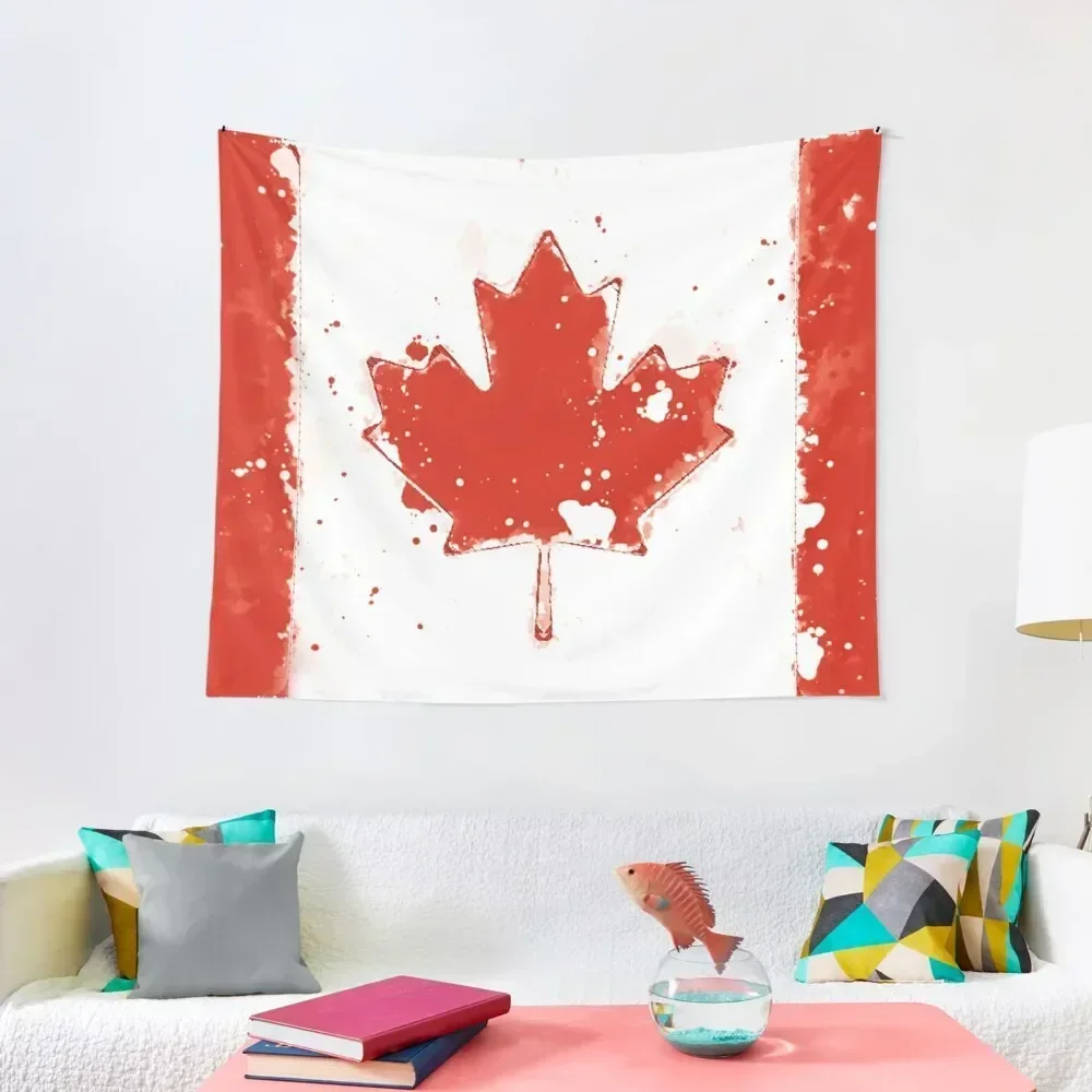 Canada Grunge Flag Tapestry For Bedroom Room Decor Tapestry