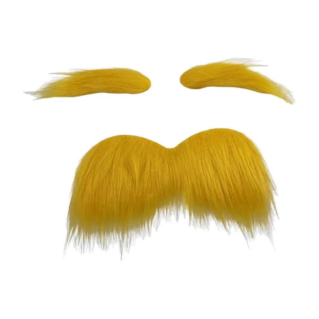 Realistische nep-snor en baardset, zelfklevende gezichtshaarrekwisieten voor Halloween, Kerstfestival, feestartikelen