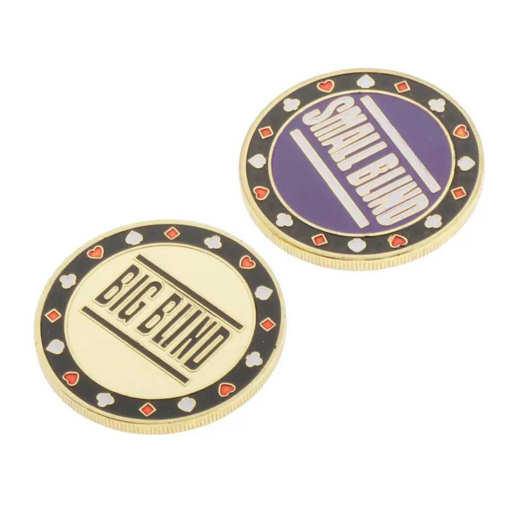 2Pieces Dealer Button Chips Blind Big/Small Texas Holdem Game Accs