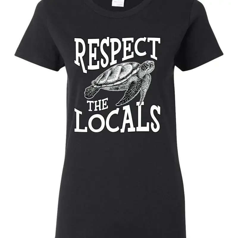 Respektieren Sie die Einheimischen, retten Sie unsere Ozeane, Schildkröten, Tiere, Damen-T-Shirt