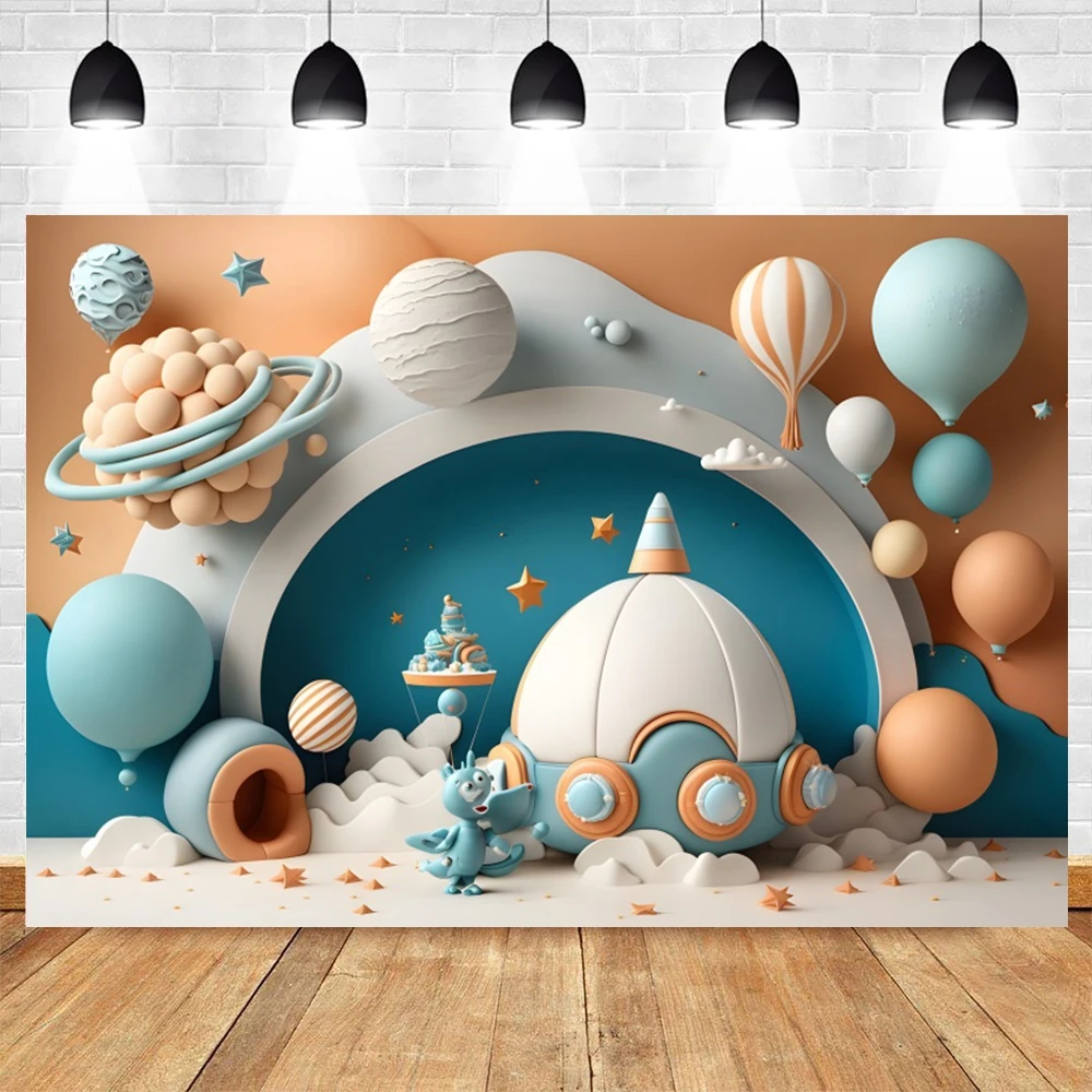 Newborn Baby 1st Birthday Cake Smash Party Photography Backdrop Baby Shower Portrait Balloons Flower Photo Background Props