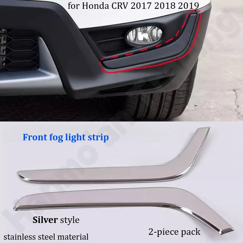 for Honda CRV 2017-2019 Front fog light strip/special stainless steel fog light eyebrow light strip/modified accessories