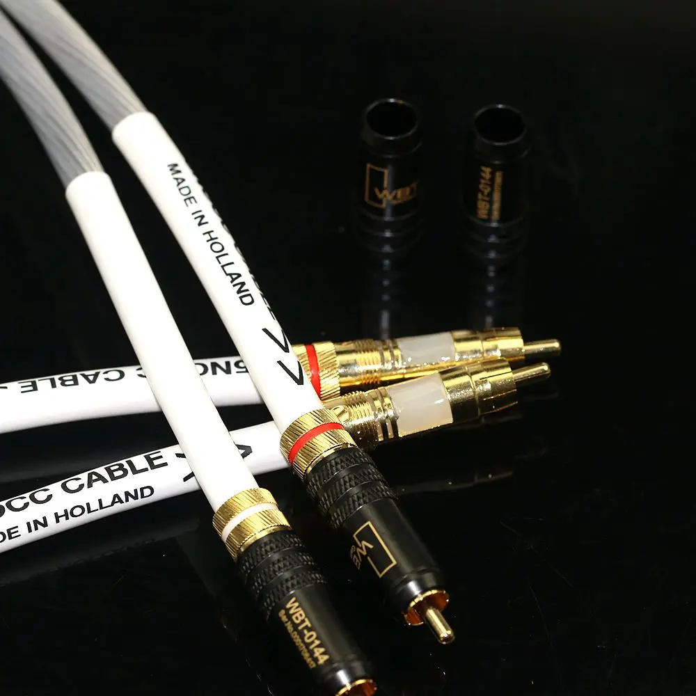 Nederlandse Sterling Zilveren Meeaocc 7Nocc Audio Cd Speler Audiokabel Hifi Dubbele Rca Audio Versterker Signaalkabel WBT-0144 S