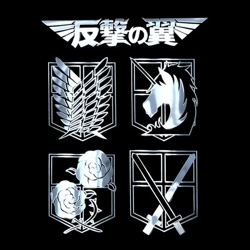 

Attack On Titan Metal Stickers Scout Regiment Stationed Corps Logo Anime Metal Stickers Phone Notebook Computer Sticker Gift