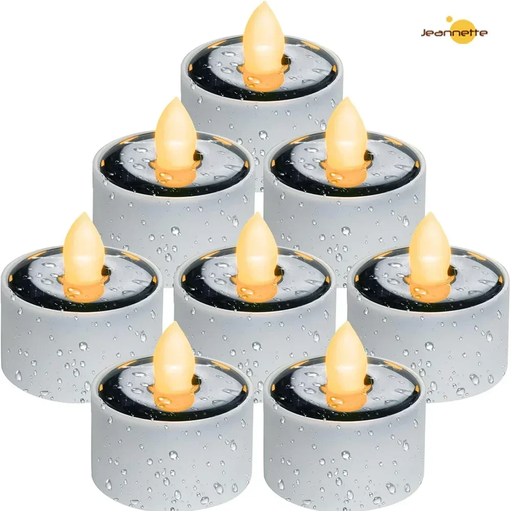 1/6PCS Solar Tea Light Solar LED Candles Flameless light Outdoor Waterproof Rechargeable LED Light for Lantern Garden Home Decor