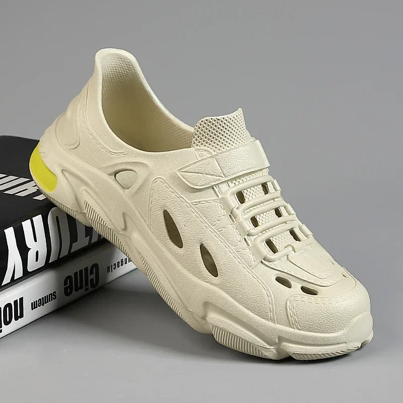 

Summer men sandals fashion thick-soled hole shoes EVA closed toe slippers outdoor beach non-slip men hole sandals size 39-45