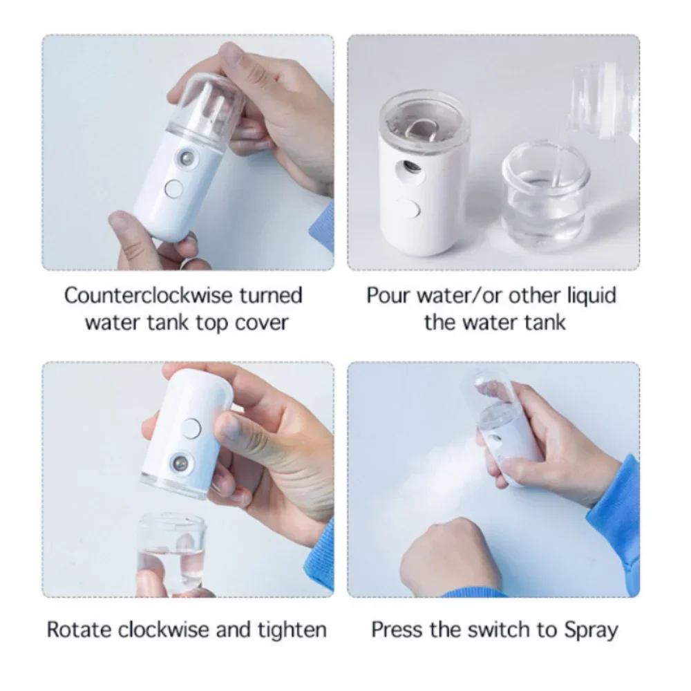 1 STKS Gezichtsverzorging Gereedschap Gezicht Stoomboot Hydraterende Schoonheid Instrument Oplaadbare Sproeier Luchtbevochtiger Vernevelaar