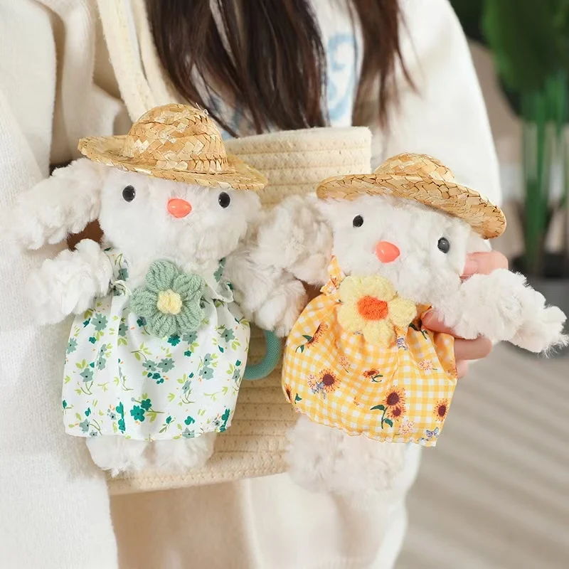 Cute rabbit keychain rabbit doll birthday gift girl accessories handbag jewelry plush rabbit pendant car keys