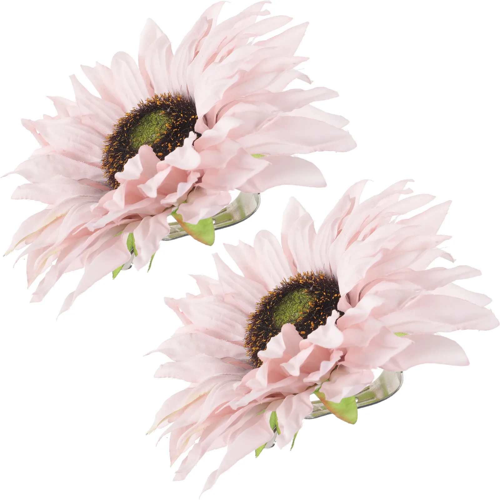 2Pcs Sunflower Design Curtain Tieback Clamps Fabric Metal Decorative Tiebacks for Living Room Bedroom Kitchen Home Office Cafe
