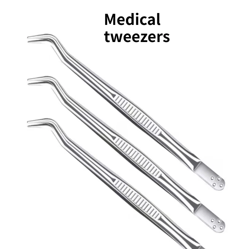 Dentist Medical Dental Tweezers Disposable Double Curved Dental Tweezers Professional Products Dental Treatment and Check Ups