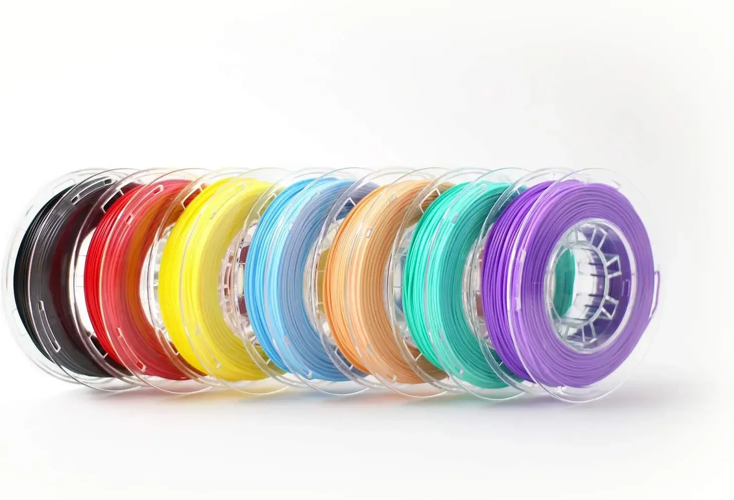 7 Pack PLA 3D Deluxe Printer Filament, Dimensional Accuracy +/- 0.02 mm, 0.23kg Spool (0.26 lbs),1.75mm, Grape Purple, Cherry Re