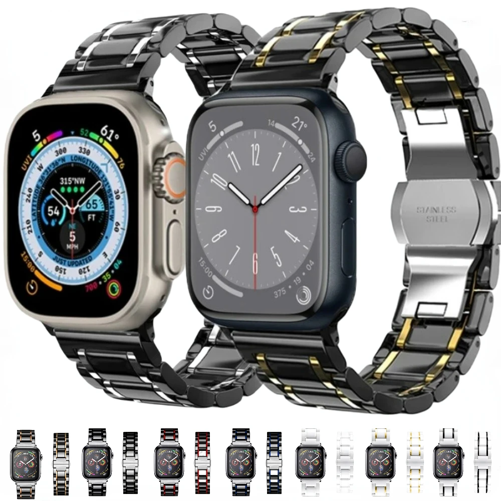 

Ceramic Strap for Apple Watch 10 9 8 7 46mm 42mm 45mm 41mm Ultra 49mm Bracelet Wristband for iWatch Series 6 5 4 3 SE 44mm 40mm