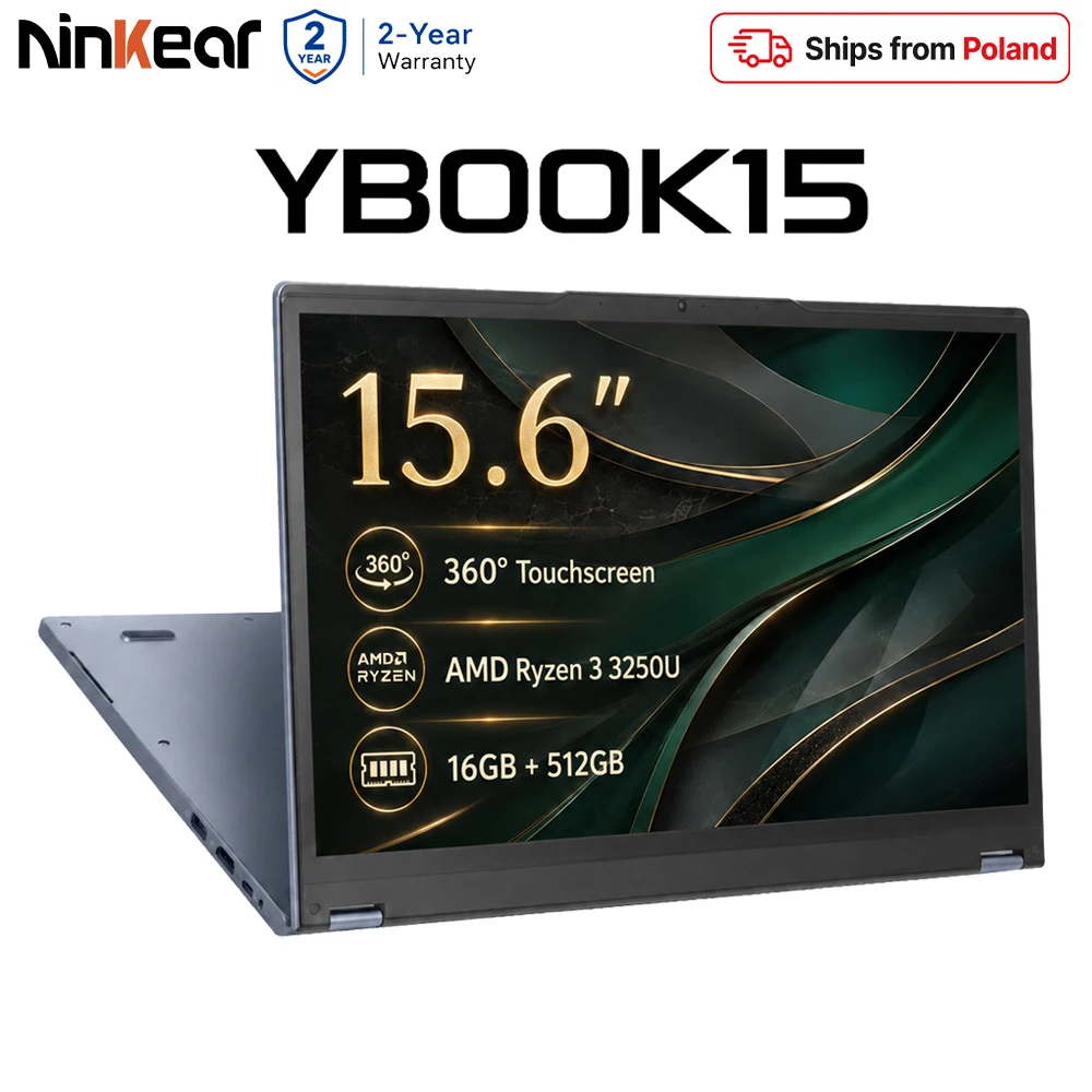 Ninkear YBook15 pc ordinateur Windows 11 2 en 1 convertible 360 écran tactile 16GB RAM 512GB SSD pc portable léger ordinateur FHD IPS usage quotidien