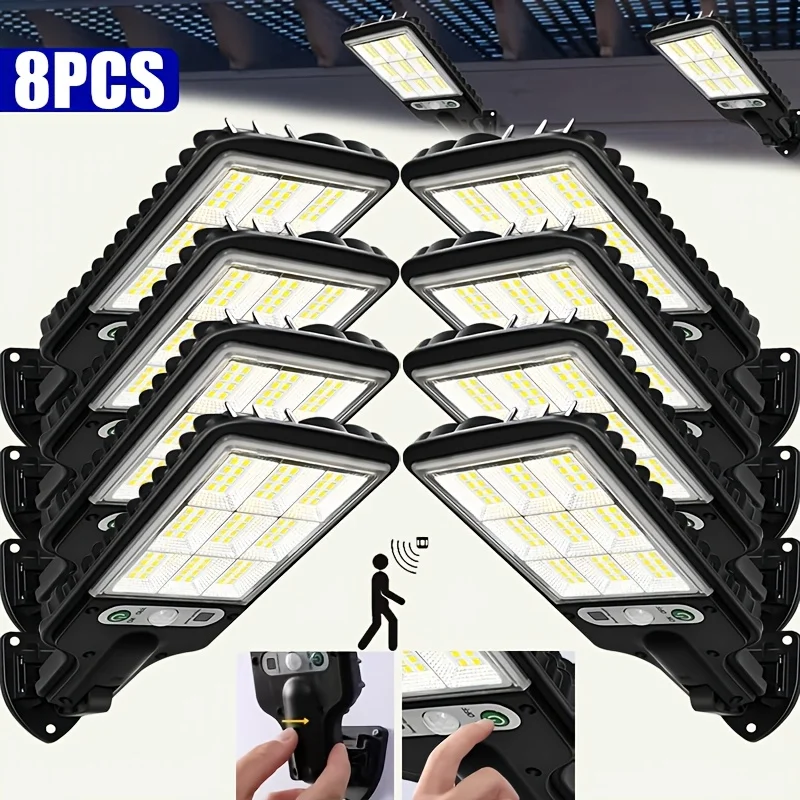 1-8 Stück Solar-Straßenlampen für den Außenbereich, Solar-COB-Wandleuchten mit Bewegungssensor, LED-Solar-Wandleuchten für Terrasse, Garten, dekorativ