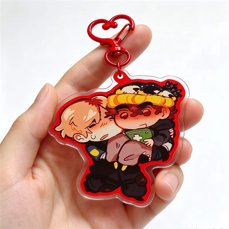 Leon & Bryan Acrylic Keychain, Chibi Couple Character Key Charm, Fan Art Acrylic Bag Pendant