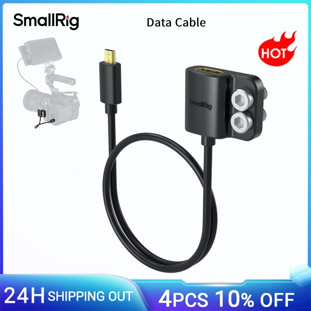 SmallRig 6125 35cm Micro HDMI Female Cable 4K60Hz for Sony A7 Fujifilm X-T3 Capture Card