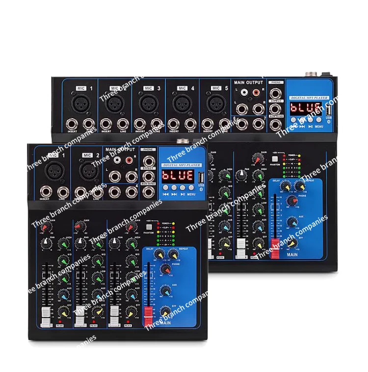 

F4 Professional Small Bluetooth Mixer with Reverb Effect Household 4-way 7-way