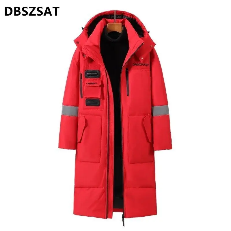 Winter Jackets 2027  Men Hooded Casual Long Down Jackets Thicker Warm  New Male Outwear Winter Coats Slim Fit Jackets Size 4XL