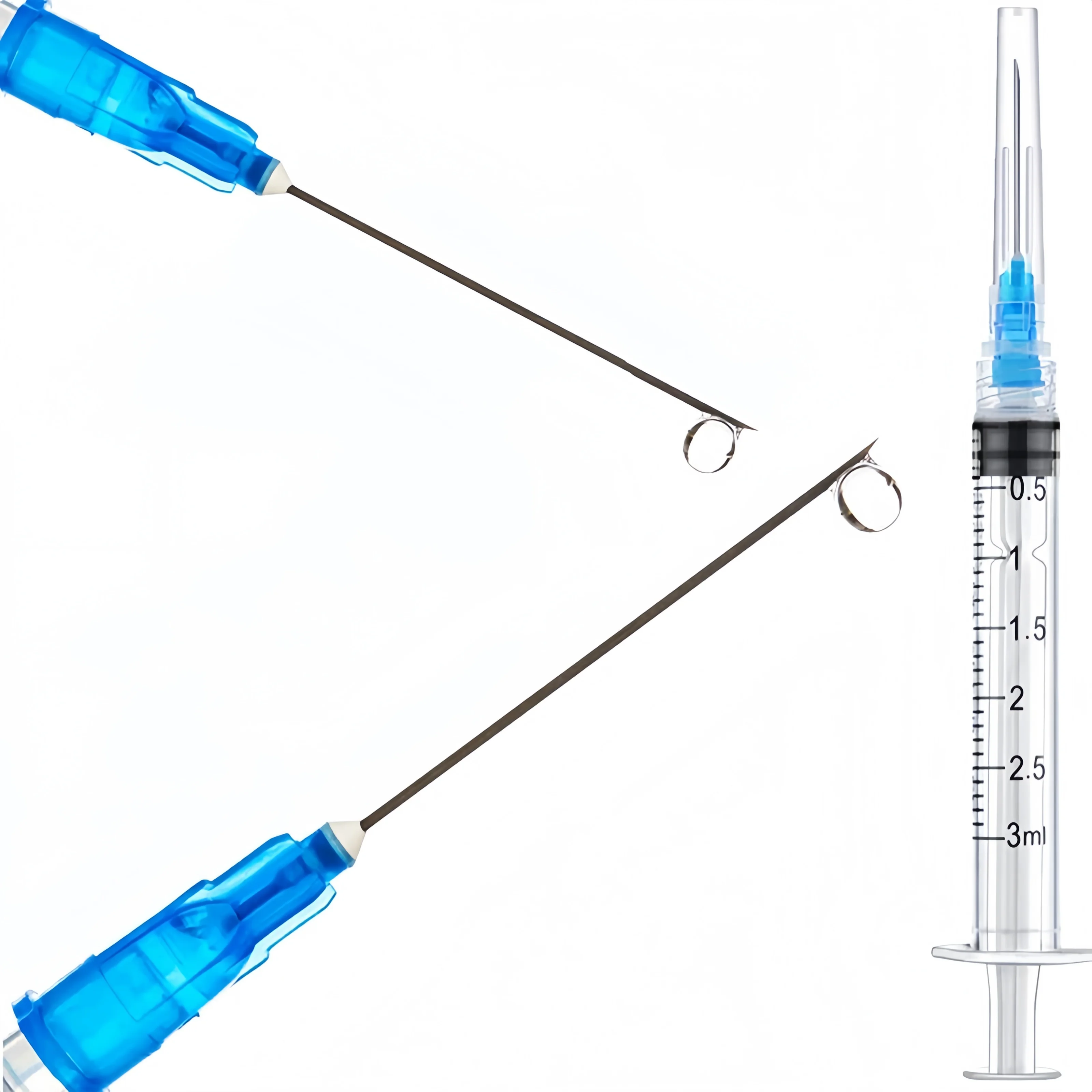 3-ml-Spritze mit Nadel und Nadelkappe/ohne Nadel, 100 Stück 3-ml-Einweg-Luer-Lock-Spritzen mit Nadel, geeignet für Veterinär-, Industrie- und Laboranwendungen, verschiedene Spezifikationen erhältlich – Detail 14