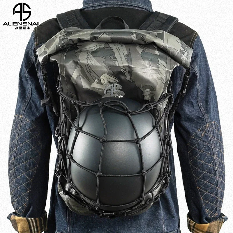 ALIEN SNAIL Motorcycle Helmet Backpack 30L Waterproof Motocross Backpack Outdoor Camouflage Tactical Backpack Bike Cycling Bags