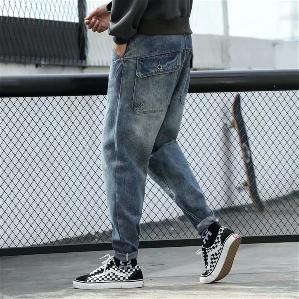 Men's Jeans Pants Casual Vintage Baggy Clothing Straight Leg Trousers Korean Fashion Man Streetwear Pop Harajuku Oversize Pants