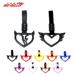 1pcs Tow Rope Heart Ring Car Tow Decoration Belt Train Bus Handle Hand Strap Drift Charm Strap Drift Front Tow Hook Car Styling