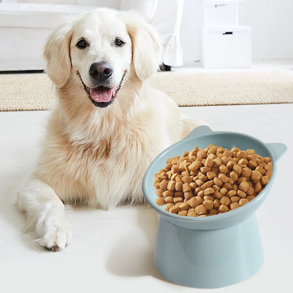 Plastics Diagonal High Feet Cute Protection Cervical Spine Dog Bowl Drink Water Bowl Pet Supplies Cat Bowl Pet Accessories ﻿