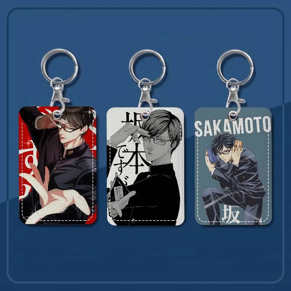 

Havent You Heard I Am Sakamoto Anime Rectangle ID Card Case Keychain Access Card Bag Key Tag Ring Card Holder Key Ring Access