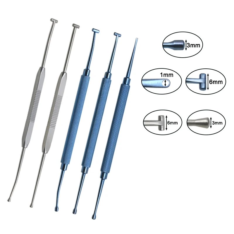 

GREATLH Scleral Depressor with Pocket Clip Double-ended Autoclavable Stainless Steel Titanium Alloy Eyelid Tools