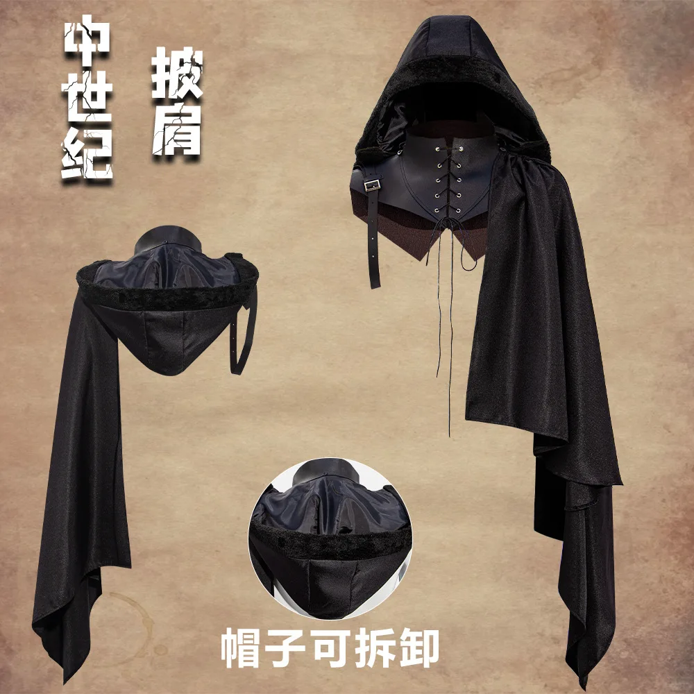 

Medieval Retro Cosplay Cloak Strap Cloak Halloween Children Boy Girl Performance Costume Western Exotic Style Oblique Shoulder