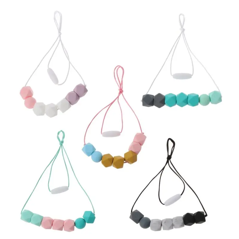 Wearable Silicone Rubber Teeth Sensory Chewing Pendant Easy to Clean Sensory Chew Necklace Teether Necklace Toy