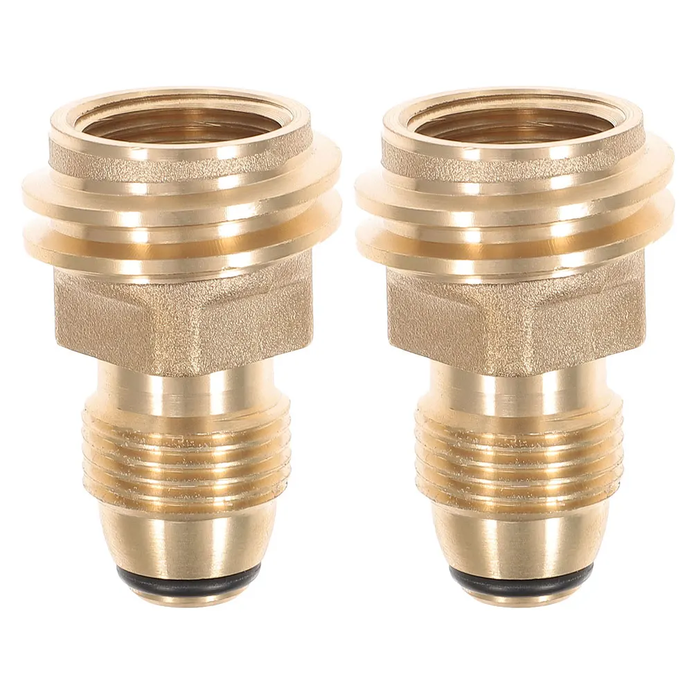 

2 Pcs Gas Adapter Copper Connector Tank Pipe Hose Brass Bottle Cooker Connectors Fittings