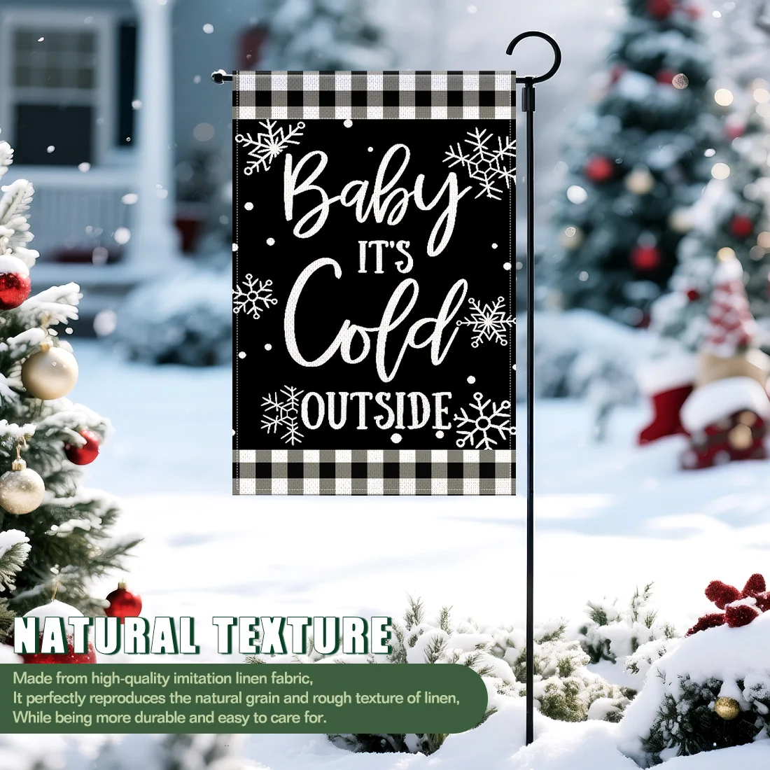 Winter snowflakesGarden Flag 12x18 Inch Double Sided for Courtyard Outdoor Welcome Flag Decoration (Excluding flagpole)