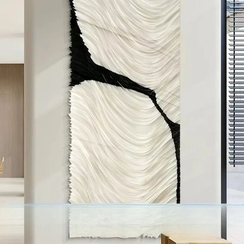 yjq Modern Minimalist Three-Dimensional Paper Art Hanging Painting Vertical Version Japanese Household Entrance Painting