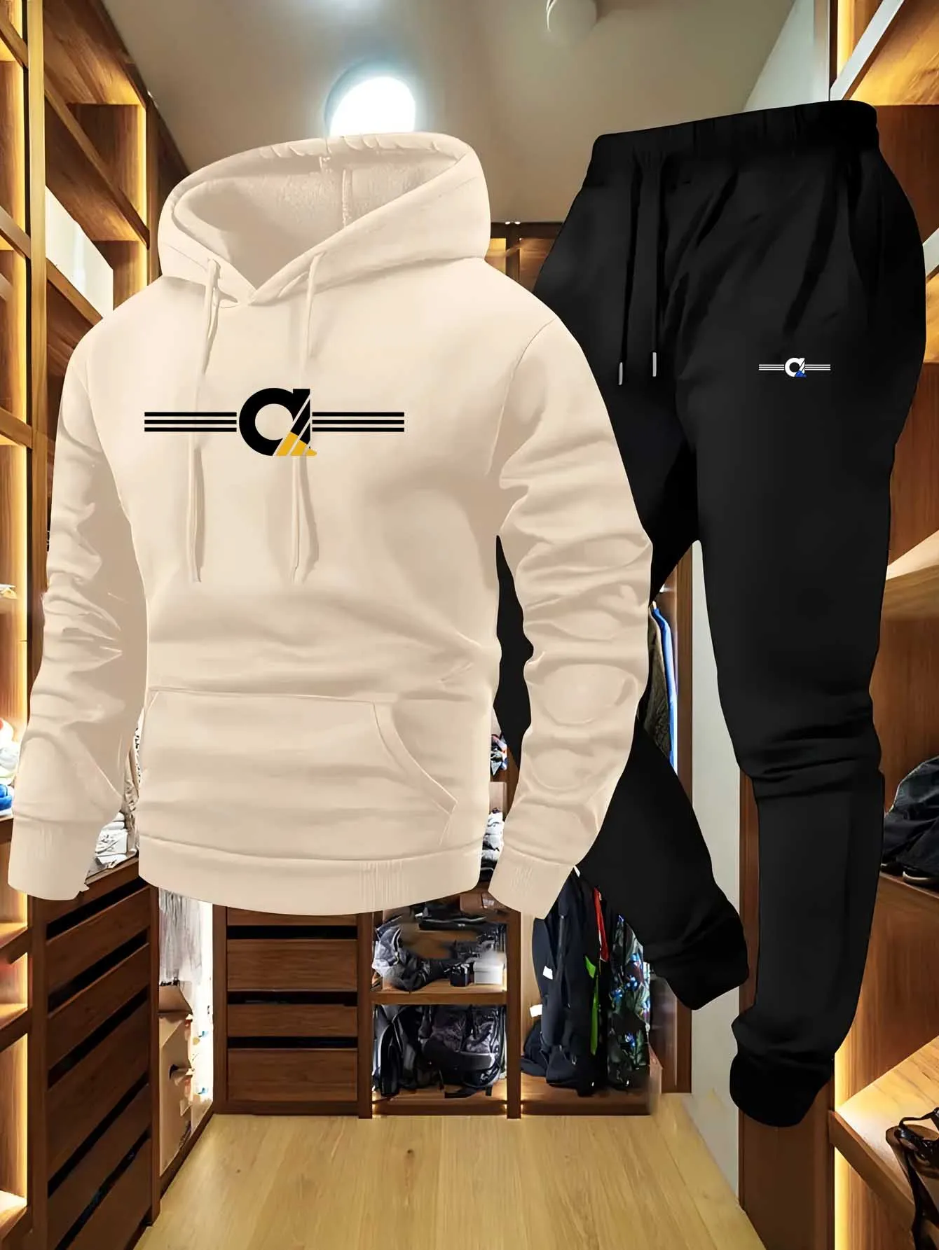 

2025 популярная осенне-зимняя новая спортивная одежда с капюшоном, спортивная одежда, модная спортивная одежда с капюшоном, повседневная спортивная одежда и брюки два в одном