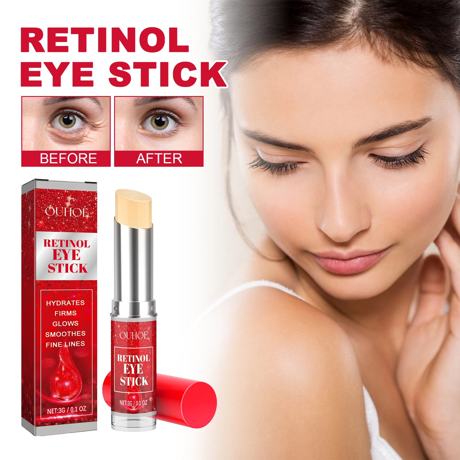 Paraben-Free Eye Cream Retinol Light Line Tightening Moisturizing Softening Glowing Skin Anti-Aging Fade Fine Line