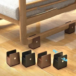 Almohadilla de pie para muebles de Metal, almohadilla de pie para silla de mesa, de ancho ajustable, color negro y marrón, a prueba de humedad, para armario de cama