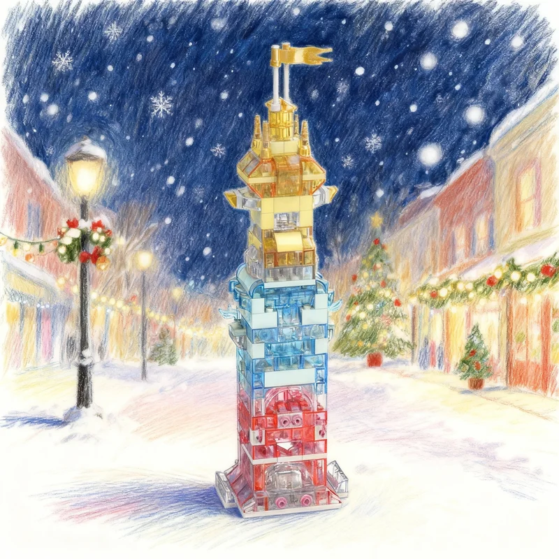 

301 деталь MOC Классическая прозрачная модель волшебной башни, конструктор, архитектурная игрушка, развивающий подарок на Рождество, креативный набор для творчества